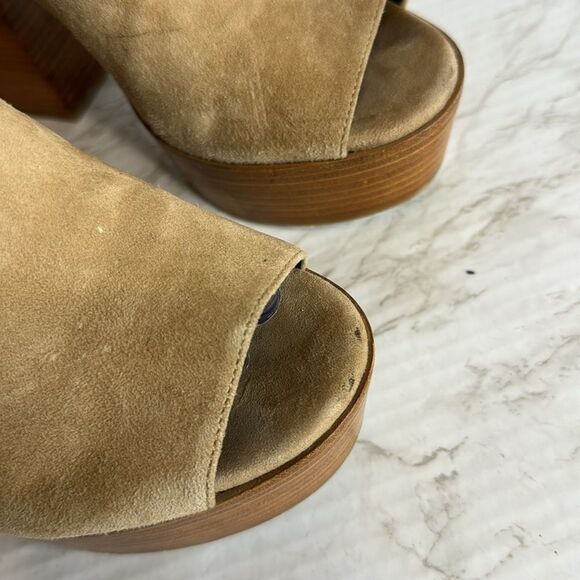 Rebecca Minkoff Cece Platform Sandals heels in light taupe nude shoes size 8 M - Picture 7 of 12